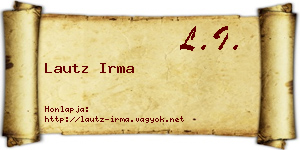 Lautz Irma névjegykártya